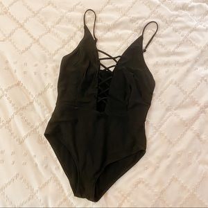 Shein One Piece Black Seimsuit